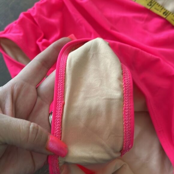 Eomenie Hot Pink Tummy Control One Piece Swimsuit Cutout High Waisted Slimming - Picture 11 of 14